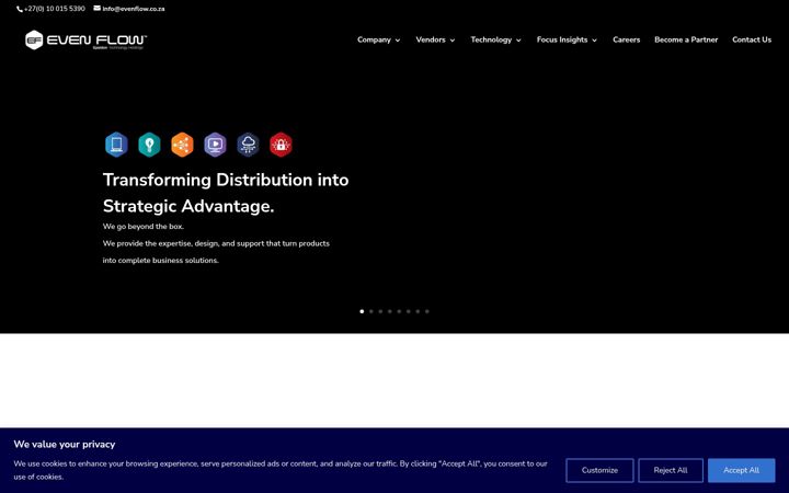 Screenshot ta' evenflow.co.za