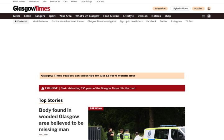 Screenshot of eveningtimes.co.uk