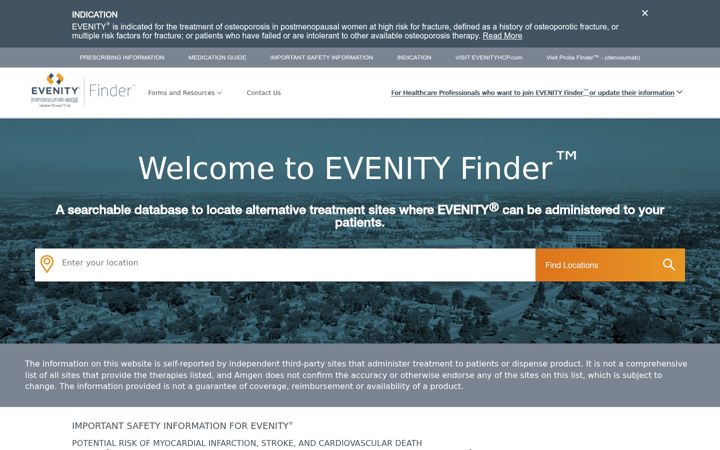 Screenshot of evenityfinder.com