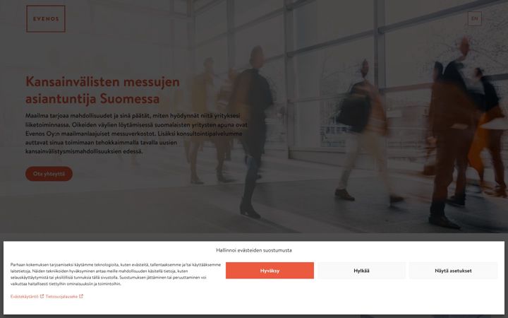 Screenshot di evenos.fi