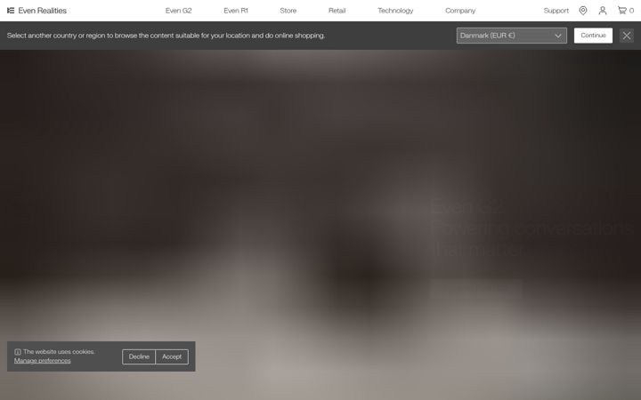 Screenshot of evenrealities.com