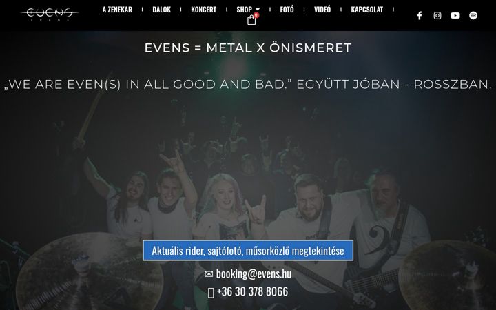 Kuvakaappaus sivustosta evens.hu