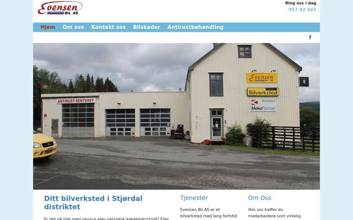 Screenshot of evensenbil.no