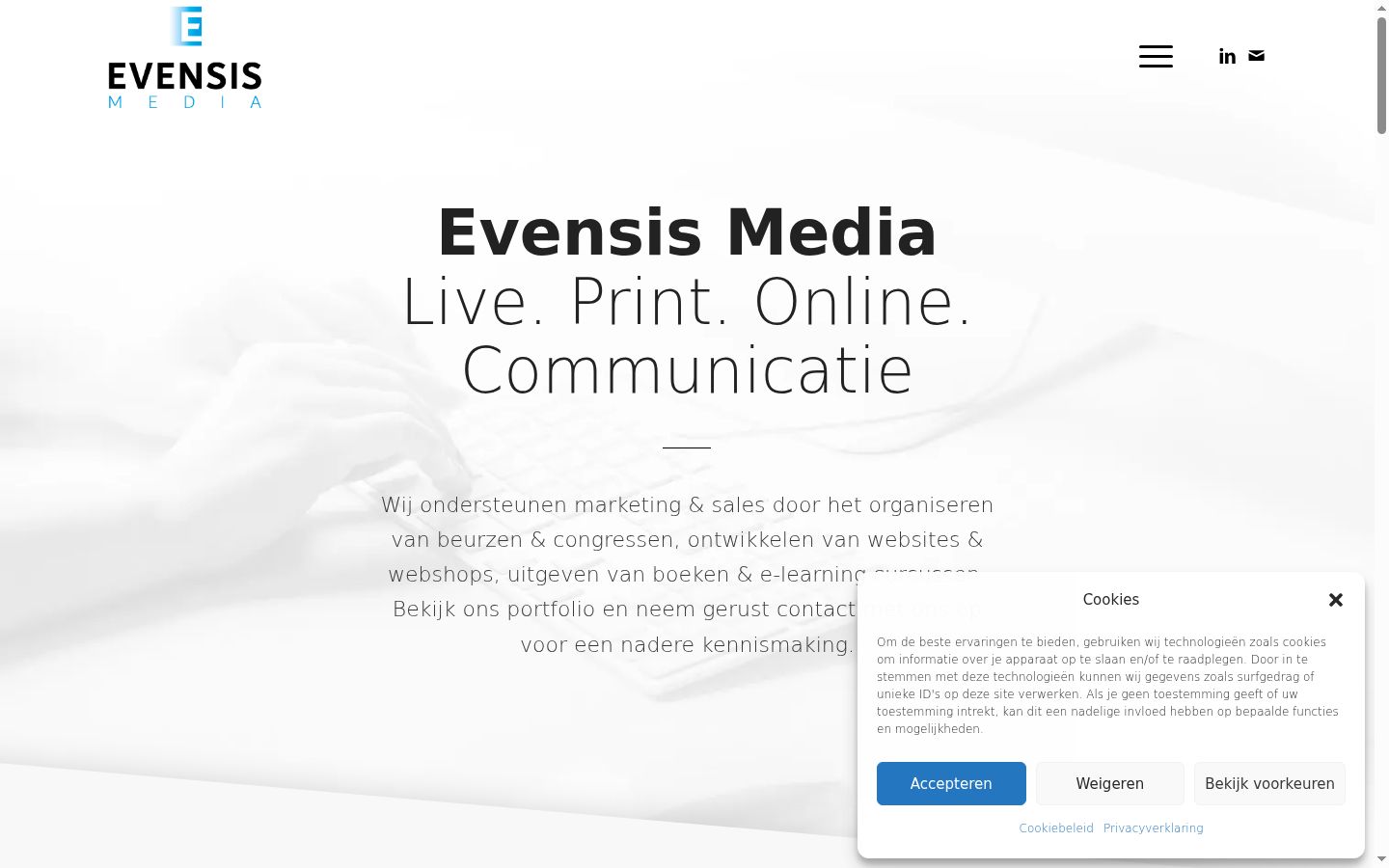 Screenshot des Einwilligungsbanners vor jeglicher Interaktion