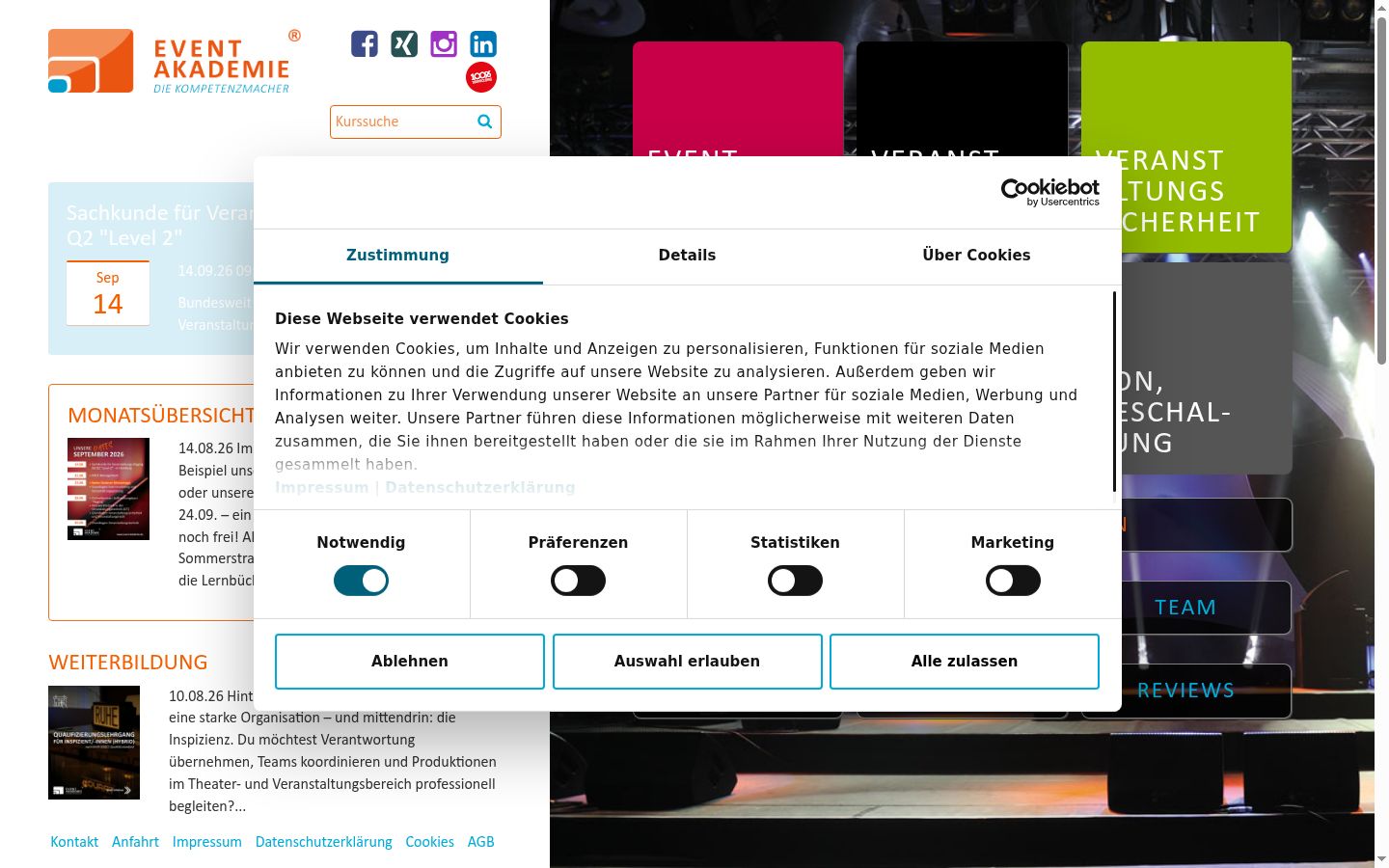 Screenshot tal-banner tal-kunsens muri qabel kwalunkwe interazzjoni