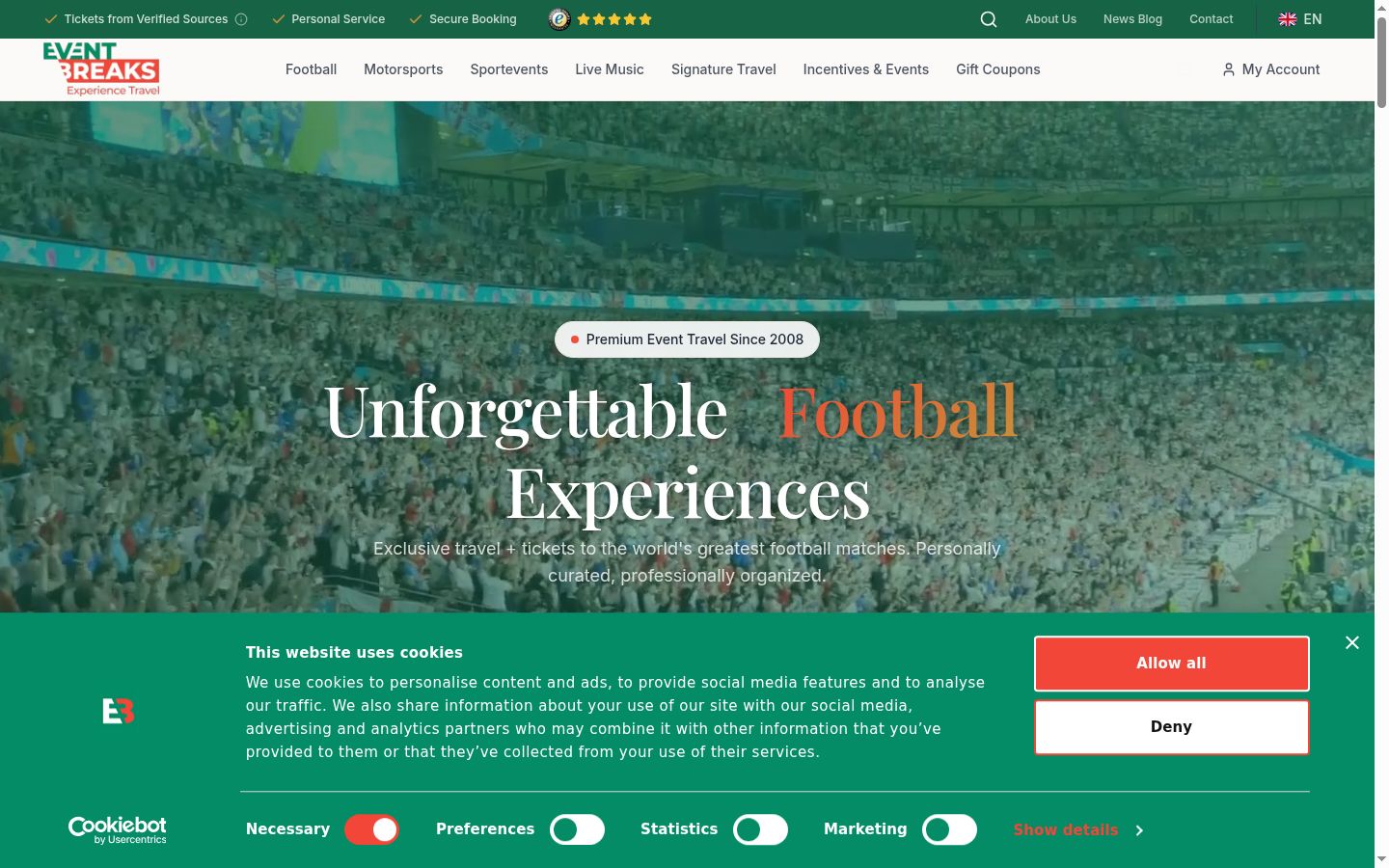 Screenshot of the consent banner shown before any interaction