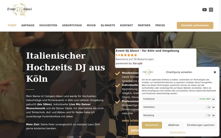 Screenshot of event-dj-alesci.de