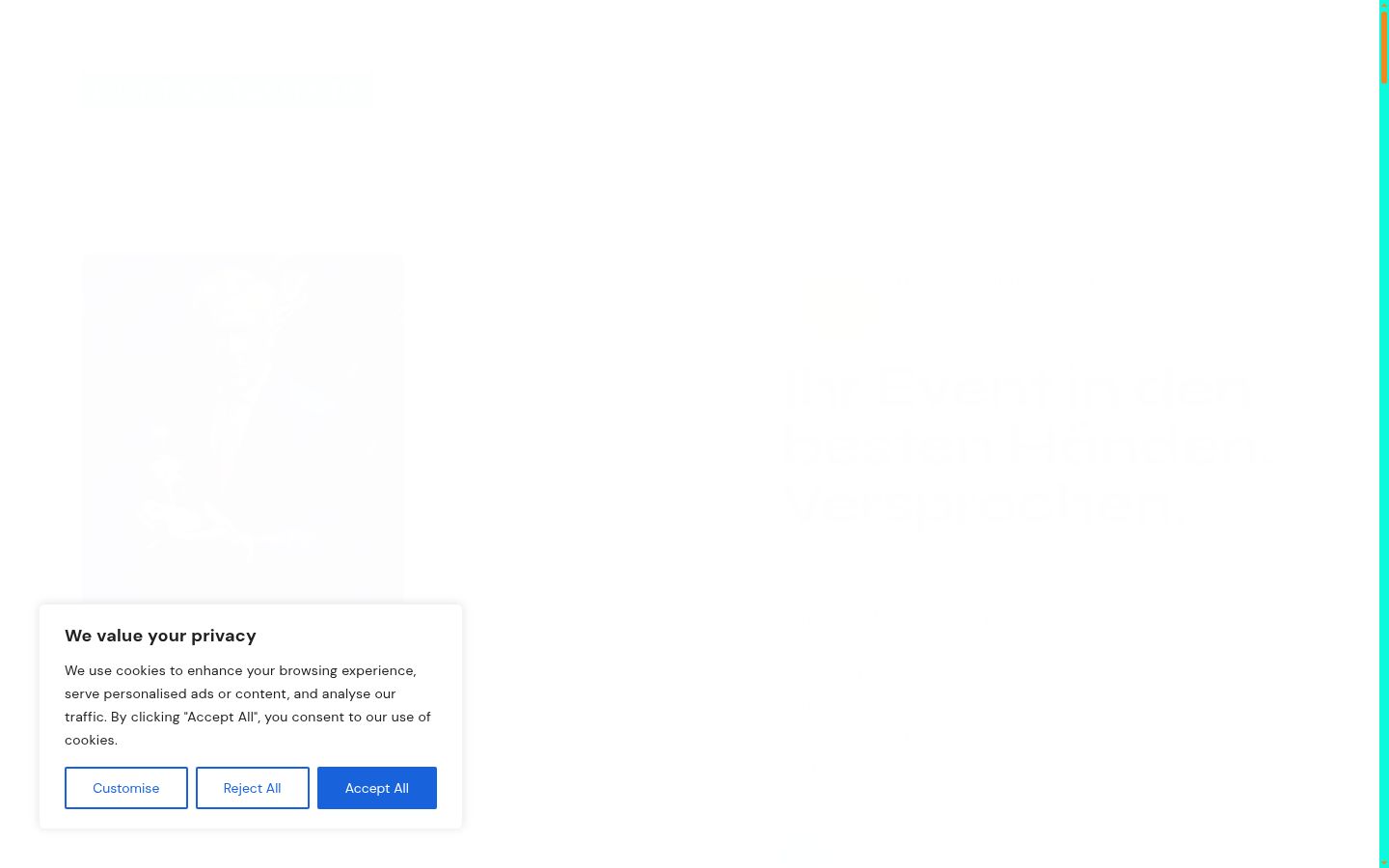 Screenshot of the consent banner shown before any interaction
