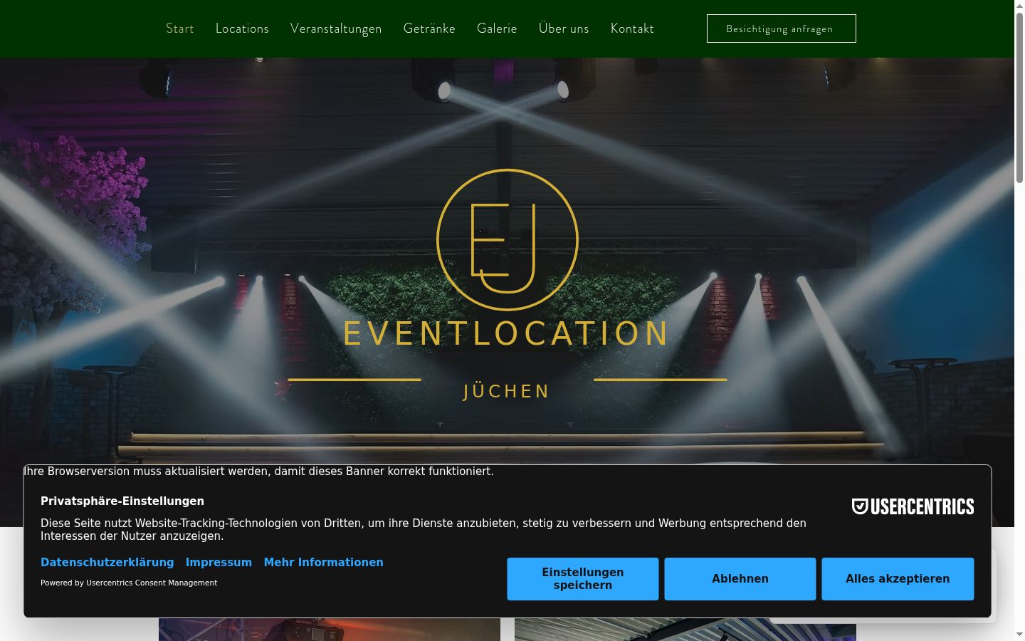 Screenshot of the consent banner shown before any interaction