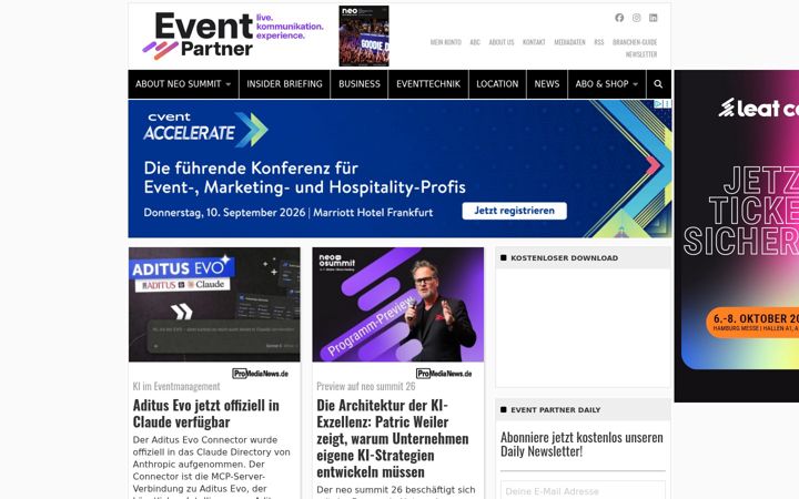 Screenshot of event-partner.de