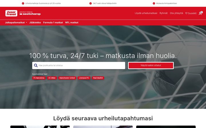 Screenshot di event-travel.fi