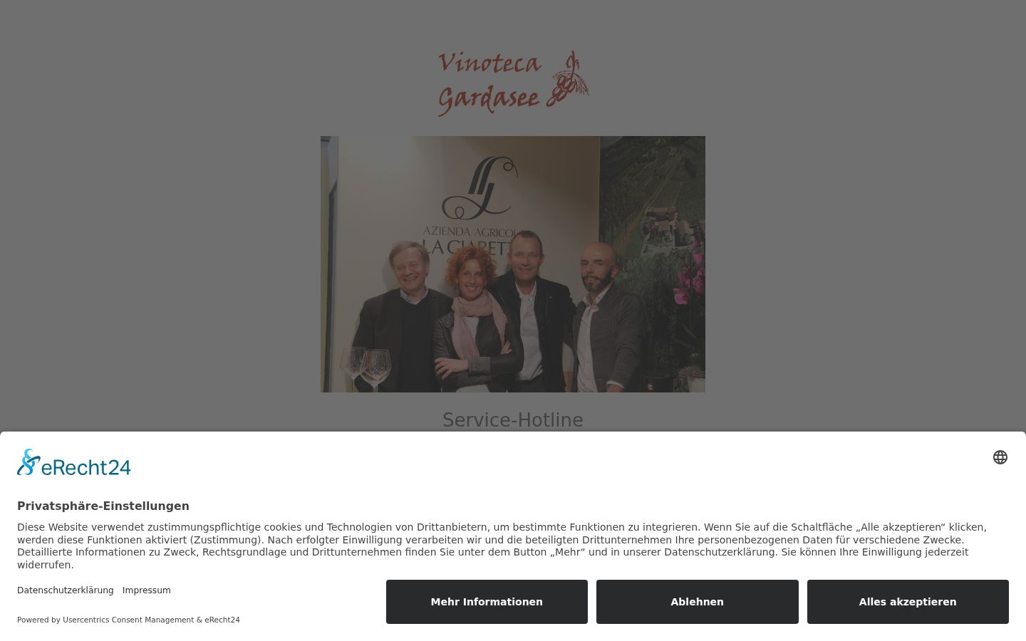 Screenshot del banner di consenso mostrato prima di qualsiasi interazione