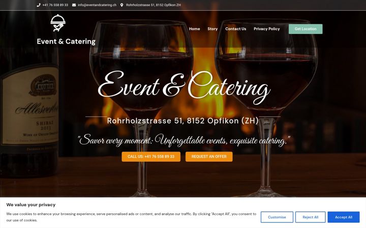 Екранна снимка на eventandcatering.ch