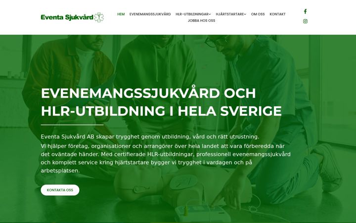 Screenshot of eventasjukvard.se