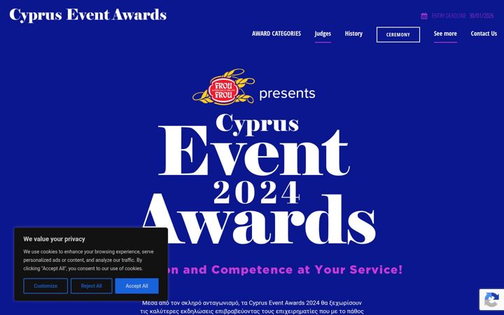 Screenshot of eventawards.cy