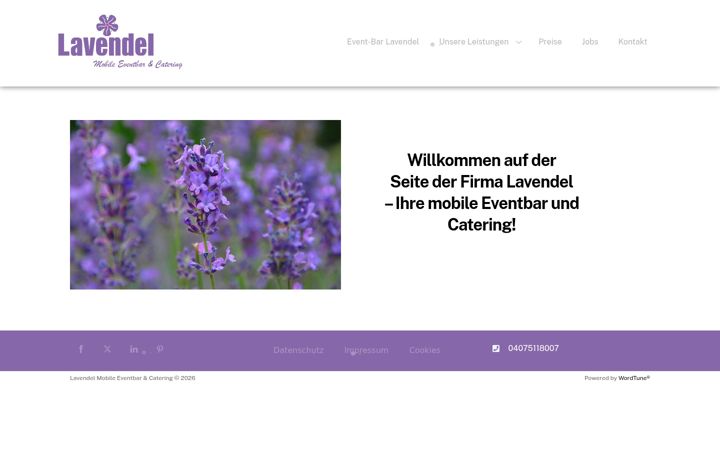 Kuvakaappaus sivustosta eventbar-lavendel.de