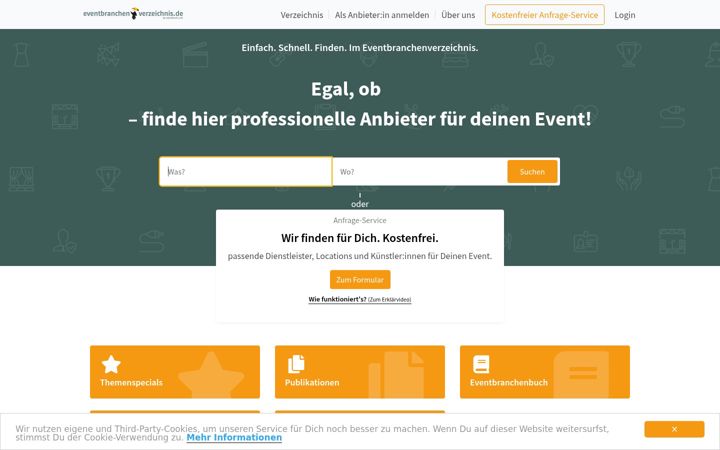 Screenshot of eventbranchenverzeichnis.de