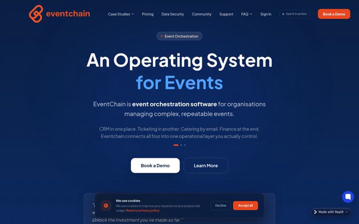 Screenshot of eventchain.com.au