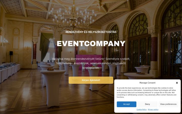 Kuvakaappaus sivustosta eventcompany.hu