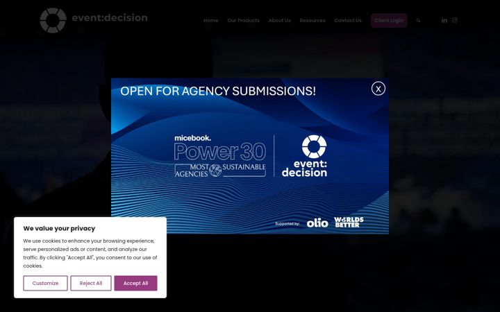Screenshot of eventdecision.com