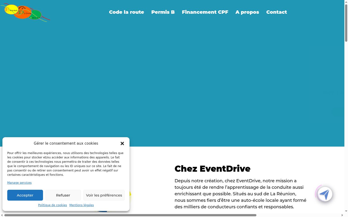 Screenshot of the consent banner shown before any interaction