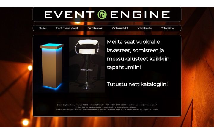 Screenshot di eventengine.fi