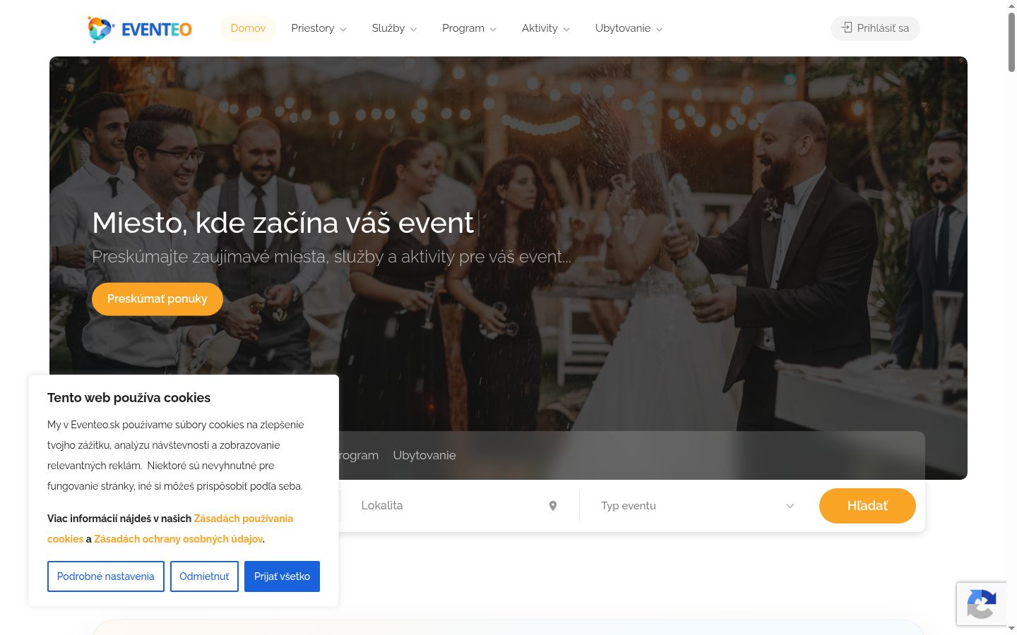 Screenshot del banner di consenso mostrato prima di qualsiasi interazione