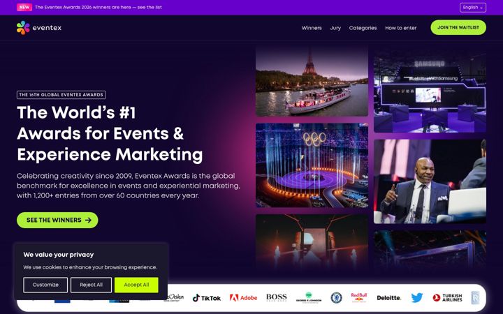 Screenshot of eventex.com