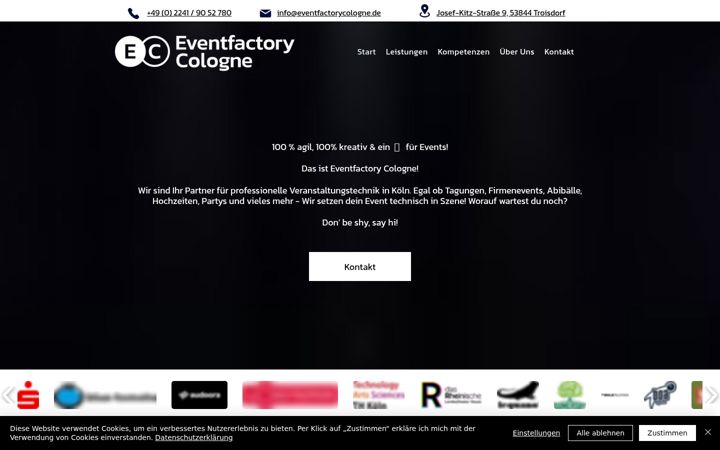 Screenshot van eventfactorycologne.de