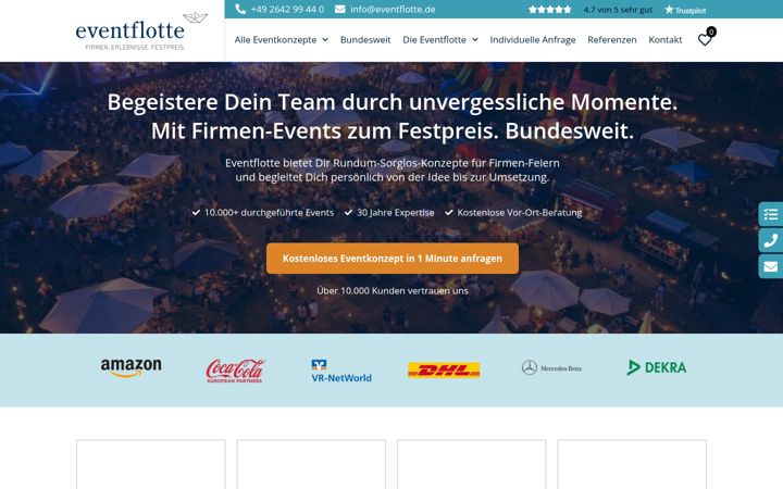 Screenshot van eventflotte.de