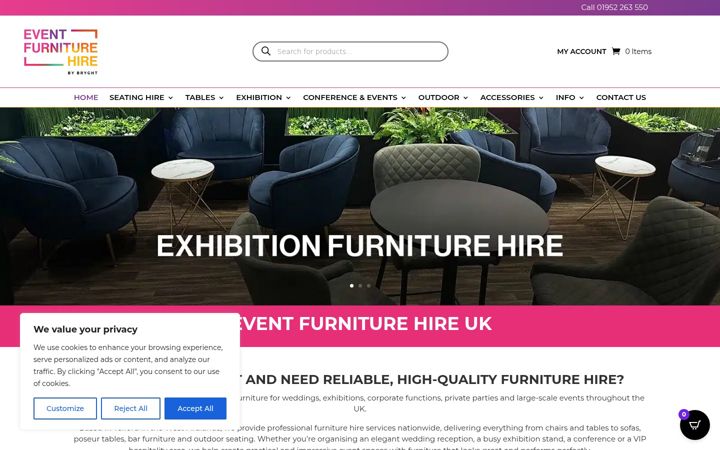 Screenshot of eventfurniturehire.com