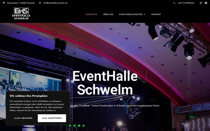 Screenshot of eventhalle-schwelm.de