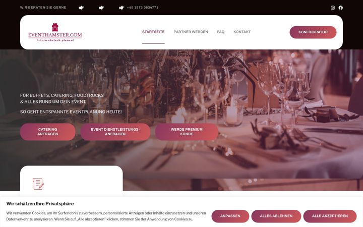 Screenshot of eventhamster.com
