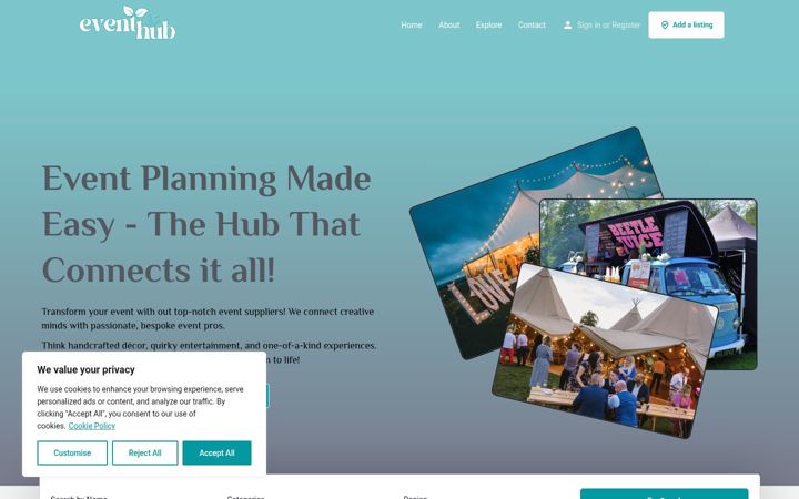 Screenshot of eventhubelite.com