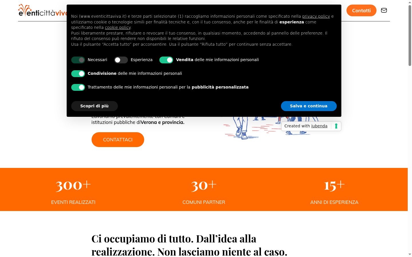 Screenshot of the consent banner shown before any interaction