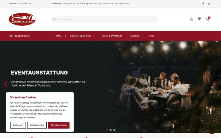 Screenshot van eventidee-mv.de