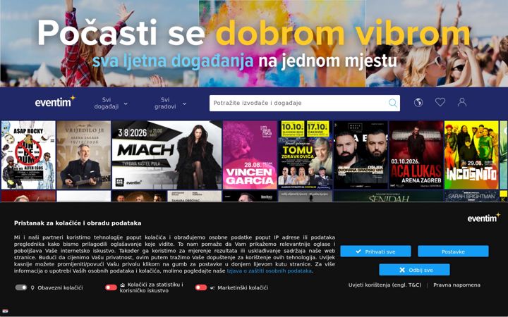 Posnetek zaslona eventim.hr