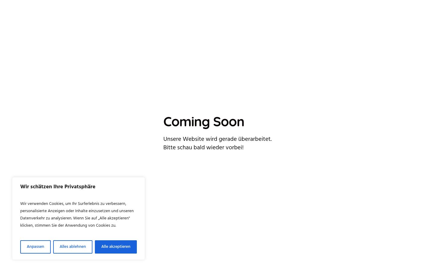 Screenshot van de toestemmingsbanner zoals getoond vóór enige interactie