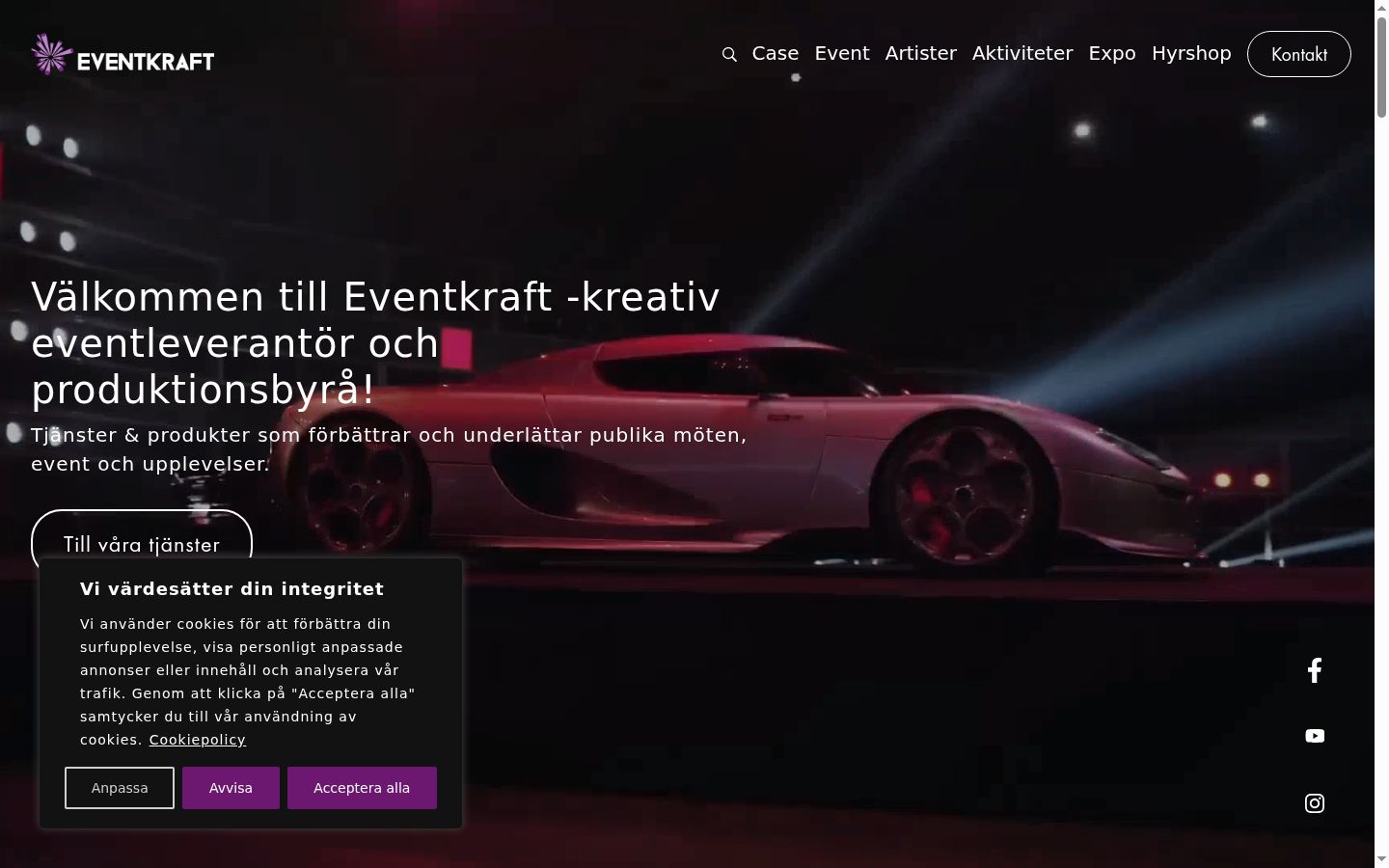 Snimka zaslona bannera za privolu prikazanog prije bilo kakve interakcije