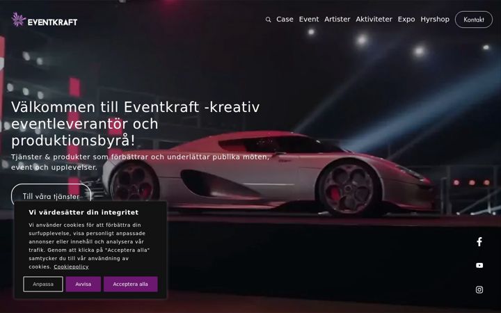 Ekraanipilt saidist eventkraft.se
