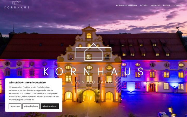 Screenshot of eventlocation-kornhaus.de