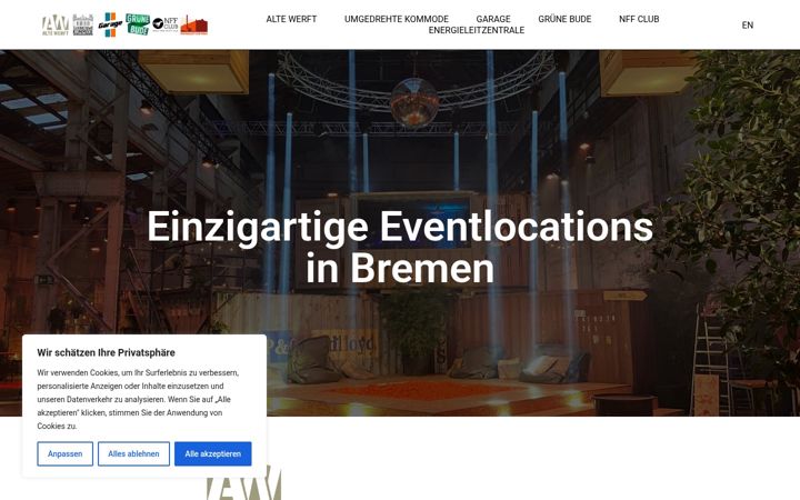 Screenshot of eventlocations-bremen.com