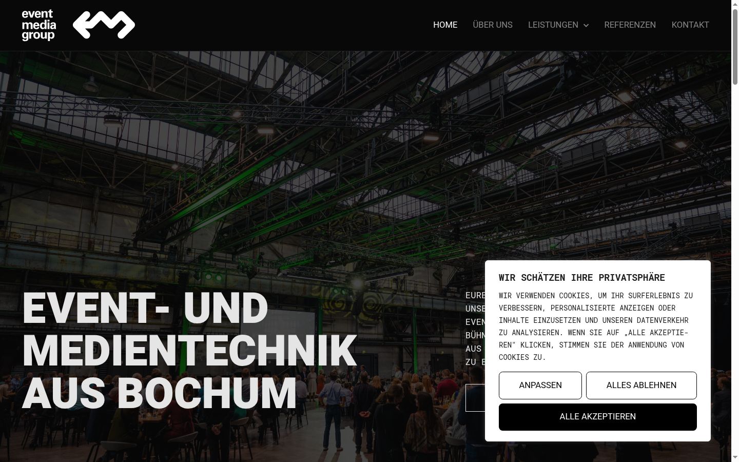Screenshot of the consent banner shown before any interaction