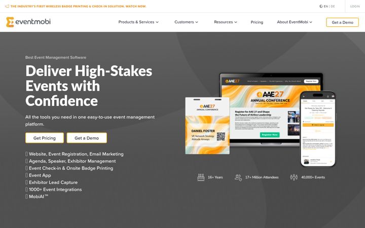Screenshot of eventmobi.co.uk