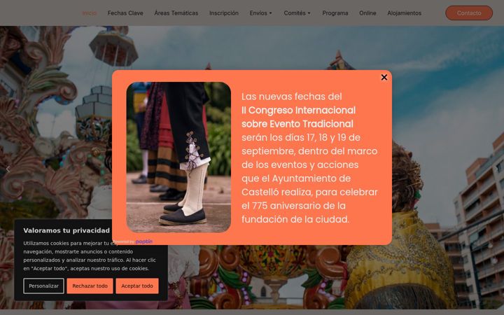 Snímek obrazovky evento-tradicional.es