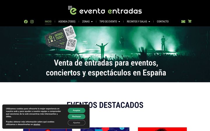 Snímek obrazovky eventoentradas.es