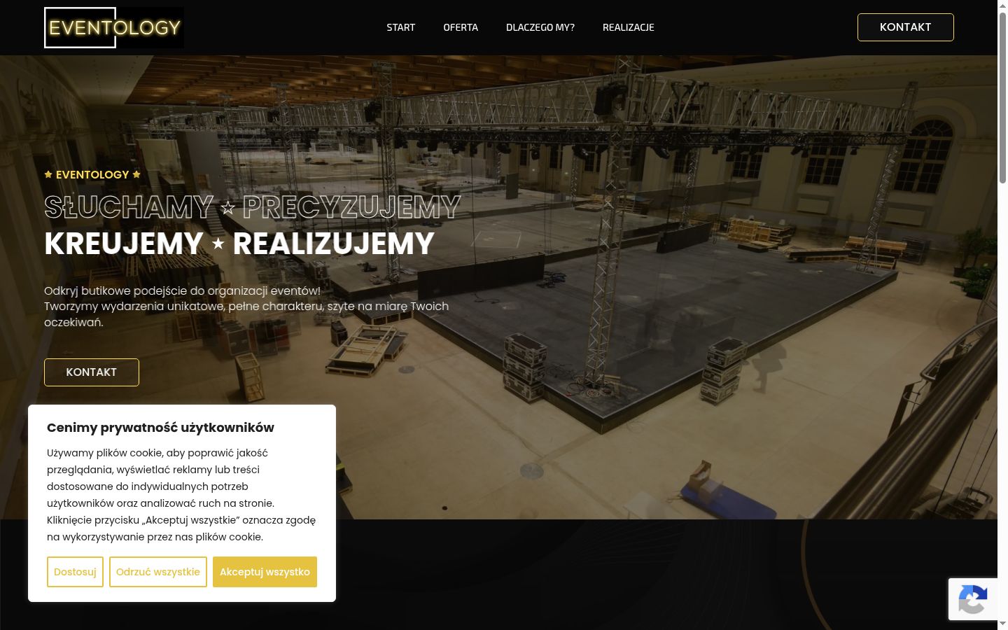 Screenshot del banner di consenso mostrato prima di qualsiasi interazione