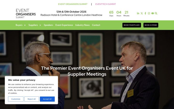 Screenshot of eventorganiserssummit.co.uk