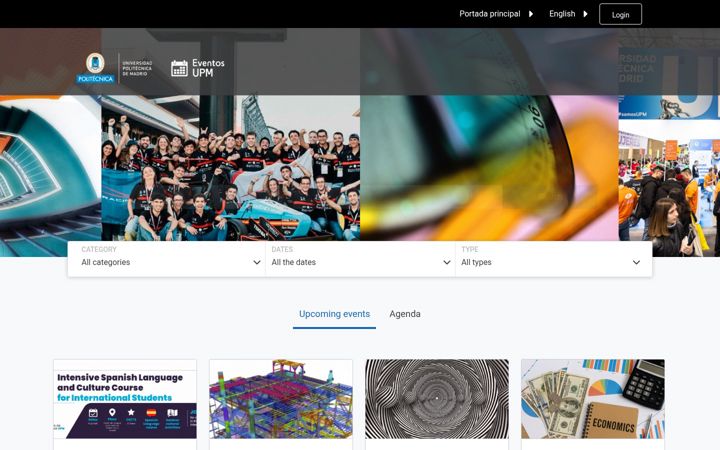 Snímek obrazovky eventos.upm.es