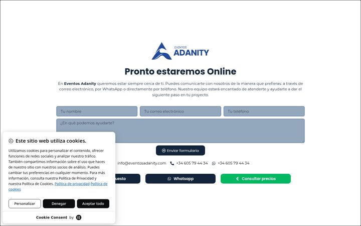 Screenshot of eventosadanity.com